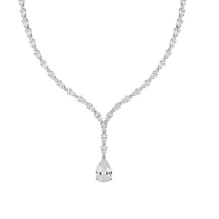 Taylor Simulated Diamond Bridal Statement Necklace